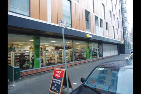 The M Local has a long glass frontage, allowing passers-by to see all the way into the store. Inside, bright lighting and lowish units create a welcoming and fresh atmosphere